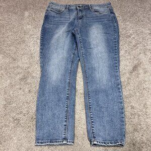 New York & Company Mid Rise Skinny Jeans Women’s Blue Pockets Size 18 Average